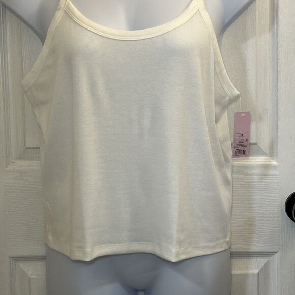 NWT Wild Fable Ribbed Tank Top White Sleeveless Basic Women’s Size 1X Plus - Picture 4 of 14